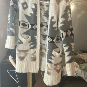 Cozy Patterned Cardigan Sweater